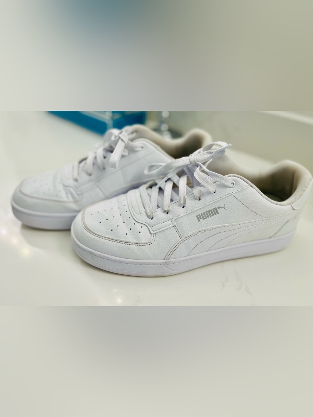 Puma Men’s White Low-Top Lace-Up Sneakers